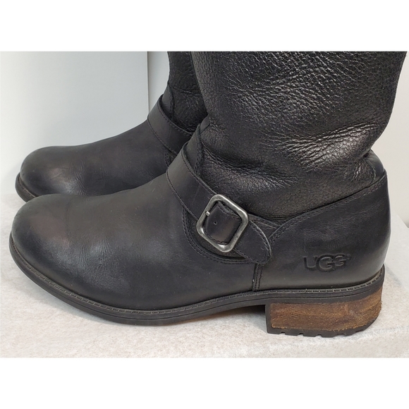 UGG black leather boots - Picture 4 of 16